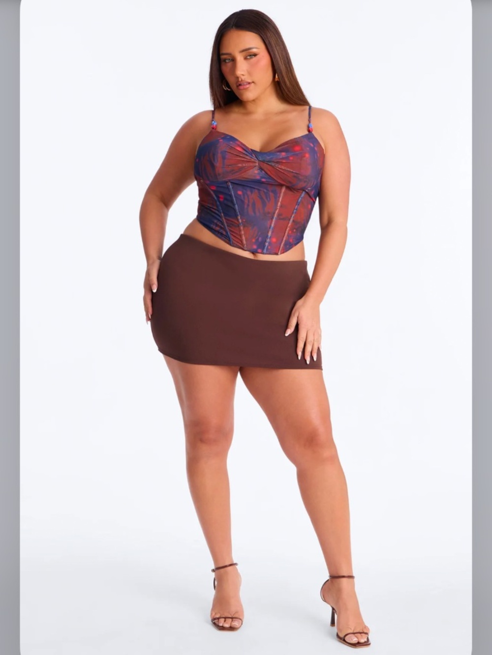 Fashion Nova Mesh Beaded Corset Top